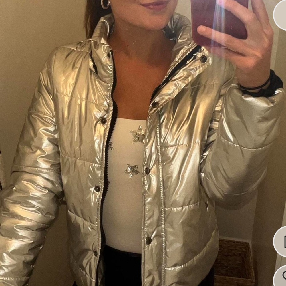 Banichonghuai Silver Metallic Insulated Puffer Jacket